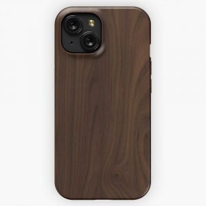 Dark Wood iPhone 15 Slim Phone Case Cover