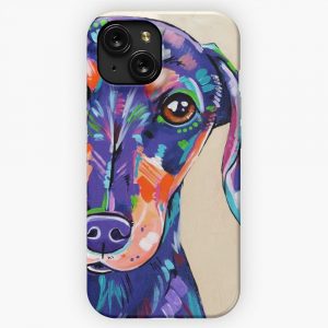 Daschund Painting Peanut iPhone 15 Slim Phone Case Cover