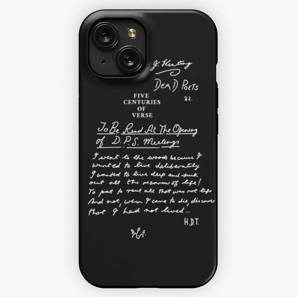Dead Poets Society Five Centuries Of Verse Black iPhone 15 Slim Phone Case Cover