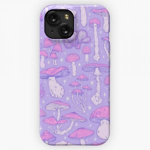 Deadly Mushrooms Pastel Purple iPhone 15 Slim Phone Case Cover