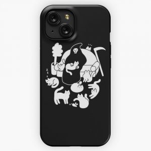 Death And His Cats iPhone 15 Slim Phone Case Cover