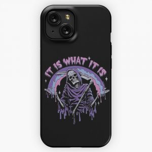 Death It Is What It Is Pastel Goth Grim Reaper Drip iPhone 15 Slim Phone Case Cover