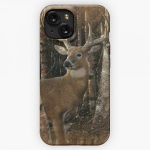 Deer Birchwood Buck iPhone 15 Slim Phone Case Cover