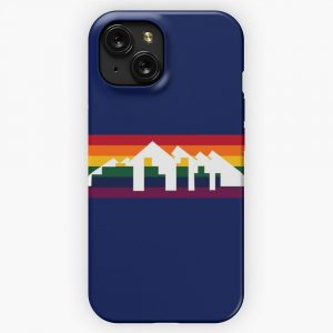 Denver Basketball City Background Design iPhone 15 Slim Phone Case Cover