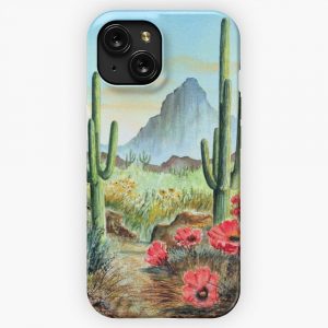 Desert Cacti After The Rains iPhone 15 Slim Phone Case Cover