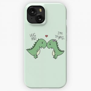 Dino Love Hug Me iPhone 15 Slim Phone Case Cover