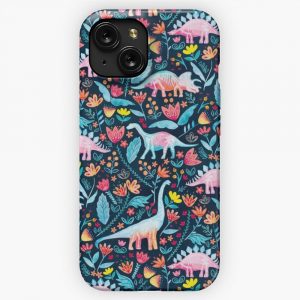 Dinosaur Delight iPhone 15 Slim Phone Case Cover