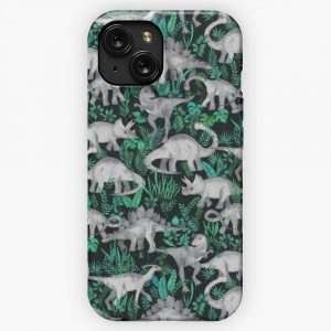 Dinosaur Jungle iPhone 15 Slim Phone Case Cover