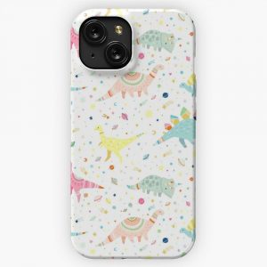 Dinosaur Pattern iPhone 15 Slim Phone Case Cover