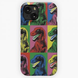 Dinosaur Pop Art iPhone 15 Slim Phone Case Cover