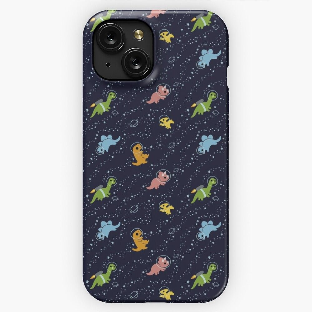 Dinosaurs In Space Pattern 2 iPhone 15 Slim Phone Case Cover