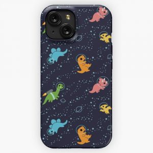 Dinosaurs In Space Pattern iPhone 15 Slim Phone Case Cover