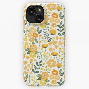 Ditsy Florals Yellow And Green iPhone 15 Slim Phone Case Cover