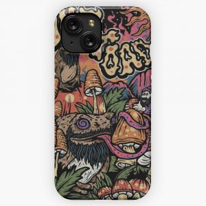 Dmt Toads Psychedelic Trippy Rave Art Magic Mushrooms Lsd Mckenna Rogan iPhone 15 Slim Phone Case Cover