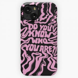 Do You Know Who You Are Pink Black iPhone 15 Slim Phone Case Cover