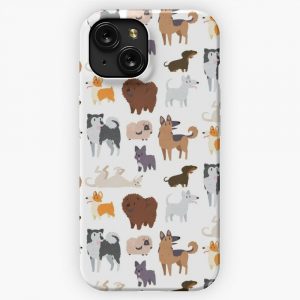 Dog Breeds Pattern iPhone 15 Slim Phone Case Cover