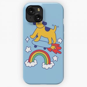 Dog Flying On A Skateboard iPhone 15 Slim Phone Case Cover