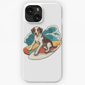Dog On Surfboard iPhone 15 Slim Phone Case Cover