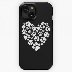 Dog Or Cat Paw Prints Heart iPhone 15 Slim Phone Case Cover