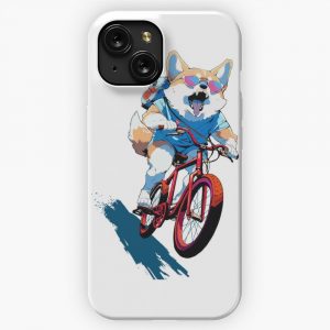 Dog Riding Bicycles iPhone 15 Slim Phone Case Cover