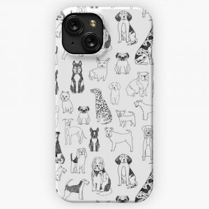 Dogs Dogs Dogs White Background iPhone 15 Slim Phone Case Cover