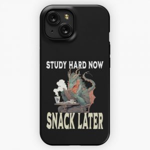 Dragons Study Motto Snack Of Adventurers Rpg Lovers iPhone 15 Slim Phone Case Cover