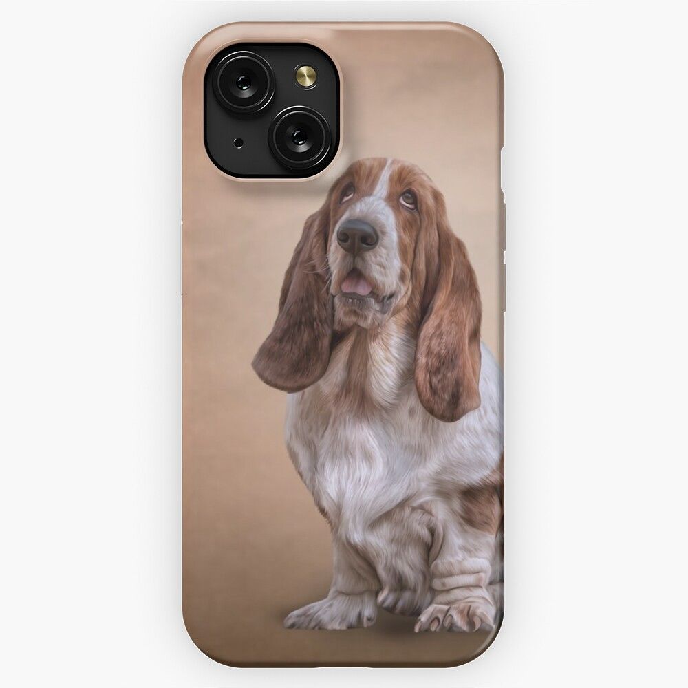 Drawing Funny Basset Hound Dog iPhone 15 Slim Phone Case Cover