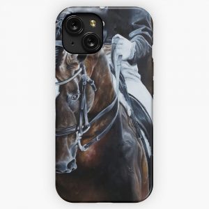 Dressage Horse On Gold iPhone 15 Slim Phone Case Cover