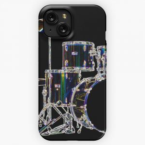 Drum Set 2 Neon iPhone 15 Slim Phone Case Cover