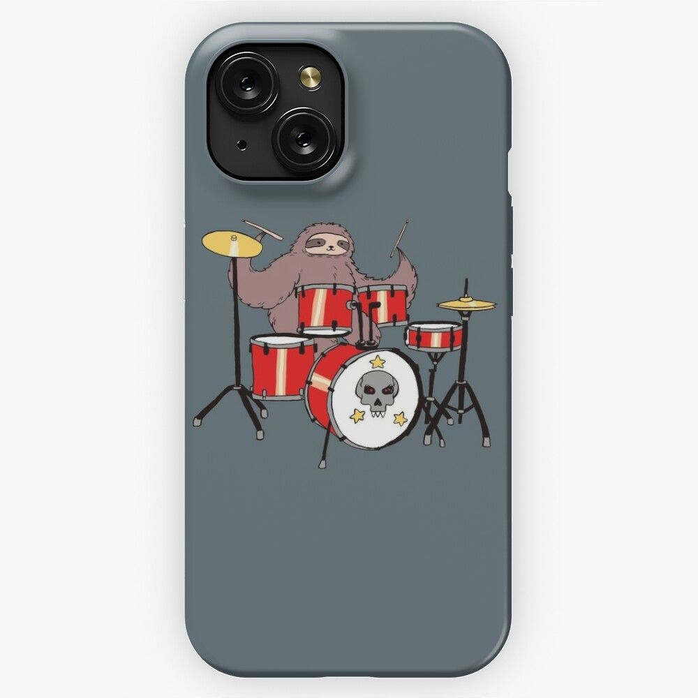 Drum Set Sloth iPhone 15 Slim Phone Case Cover
