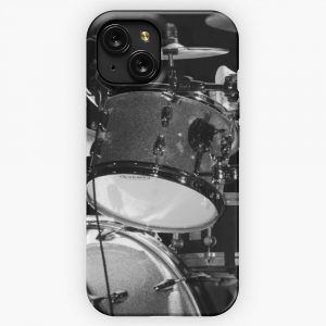 Drums In Black White iPhone 15 Slim Phone Case Cover