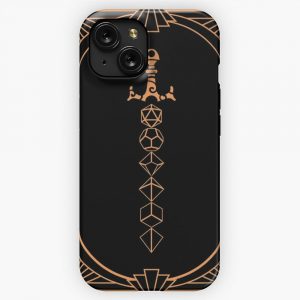 Dungeon Armorys Magical Orange Dice Sword Tabletop Rpg Gaming iPhone 15 Slim Phone Case Cover