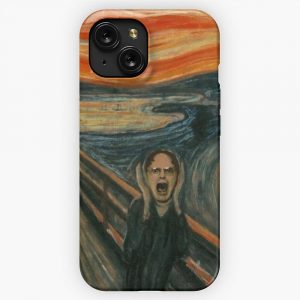Dwight Schrute Scream Painting iPhone 15 Slim Phone Case Cover