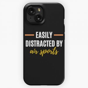 Easily Distracted By Air Sports Perfect Gift For Hobbies Sticker iPhone 15 Slim Phone Case Cover