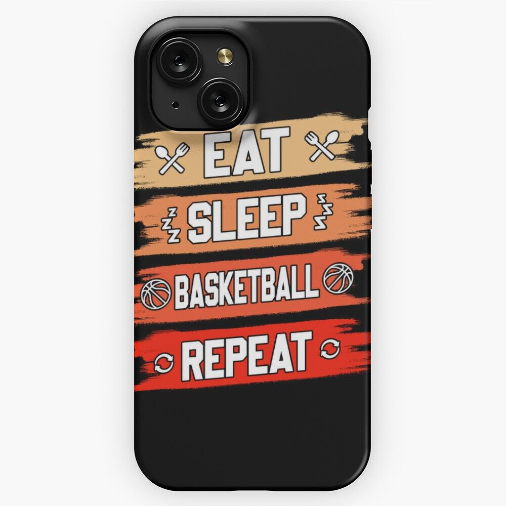 Eat Sleep Basketball Repeat Basketball iPhone 15 Slim Phone Case Cover