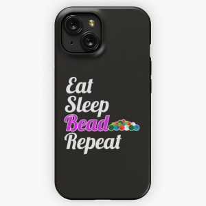 Eat Sleep Bead Repeat Necklace Arts Crafts Hobbies iPhone 15 Slim Phone Case Cover