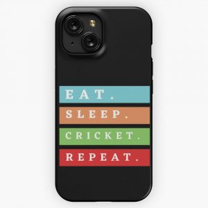 Eat Sleep Cricket Repeat 2 iPhone 15 Slim Phone Case Cover