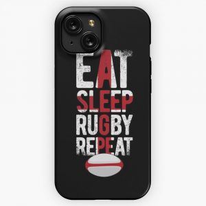 Eat Sleep Rugby Repeat England Rugby iPhone 15 Slim Phone Case Cover