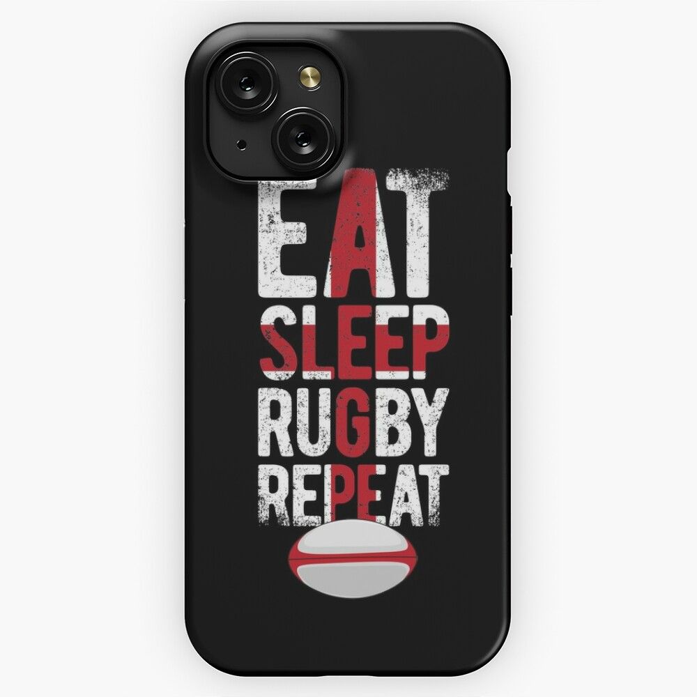 Eat Sleep Rugby Repeat England Rugby iPhone 15 Slim Phone Case Cover