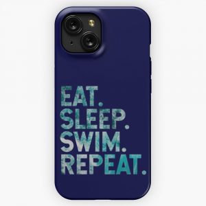 Eat Sleep Swim Repeat Swimming Lover iPhone 15 Slim Phone Case Cover