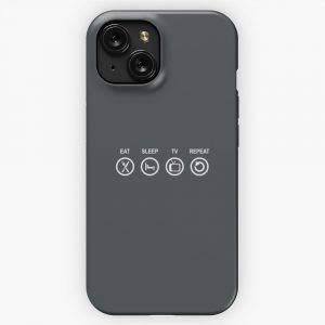Eat Sleep Tv Repeat iPhone 15 Slim Phone Case Cover