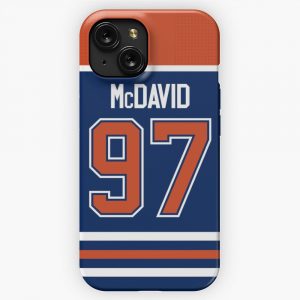 Edmonton Oilers Connor Mcdavid Home Jersey Back iPhone 15 Slim Phone Case Cover