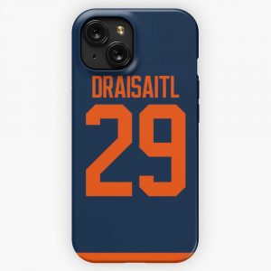 Edmonton Oilers Leon Draisaitl Alternate Jersey Back iPhone 15 Slim Phone Case Cover