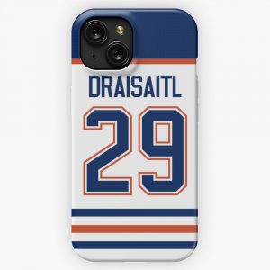 Edmonton Oilers Leon Draisaitl Away Jersey Back iPhone 15 Slim Phone Case Cover