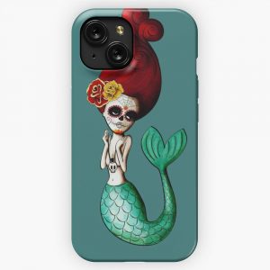 El Dia De Los Muertos Mermaid iPhone 15 Slim Phone Case Cover