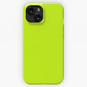Electric Vibrant Lime Solid Color iPhone 15 Slim Phone Case Cover