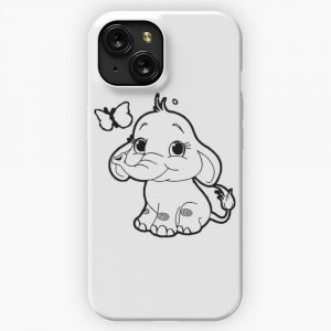 Elephant Butterfly iPhone 15 Slim Phone Case Cover