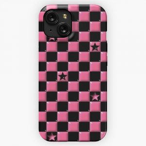 Emo Black And Pink Stars iPhone 15 Slim Phone Case Cover