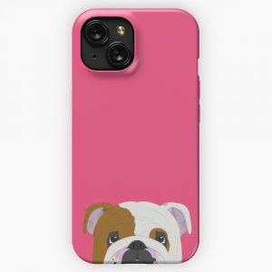 English Bulldog Cute Dog Portrait Illustration iPhone 15 Slim Phone Case Cover