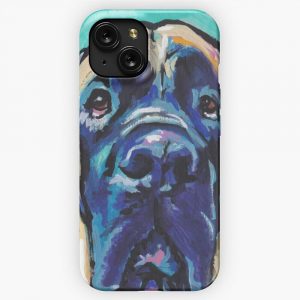 English Mastiff Bright Colorful Pop Dog Art iPhone 15 Slim Phone Case Cover
